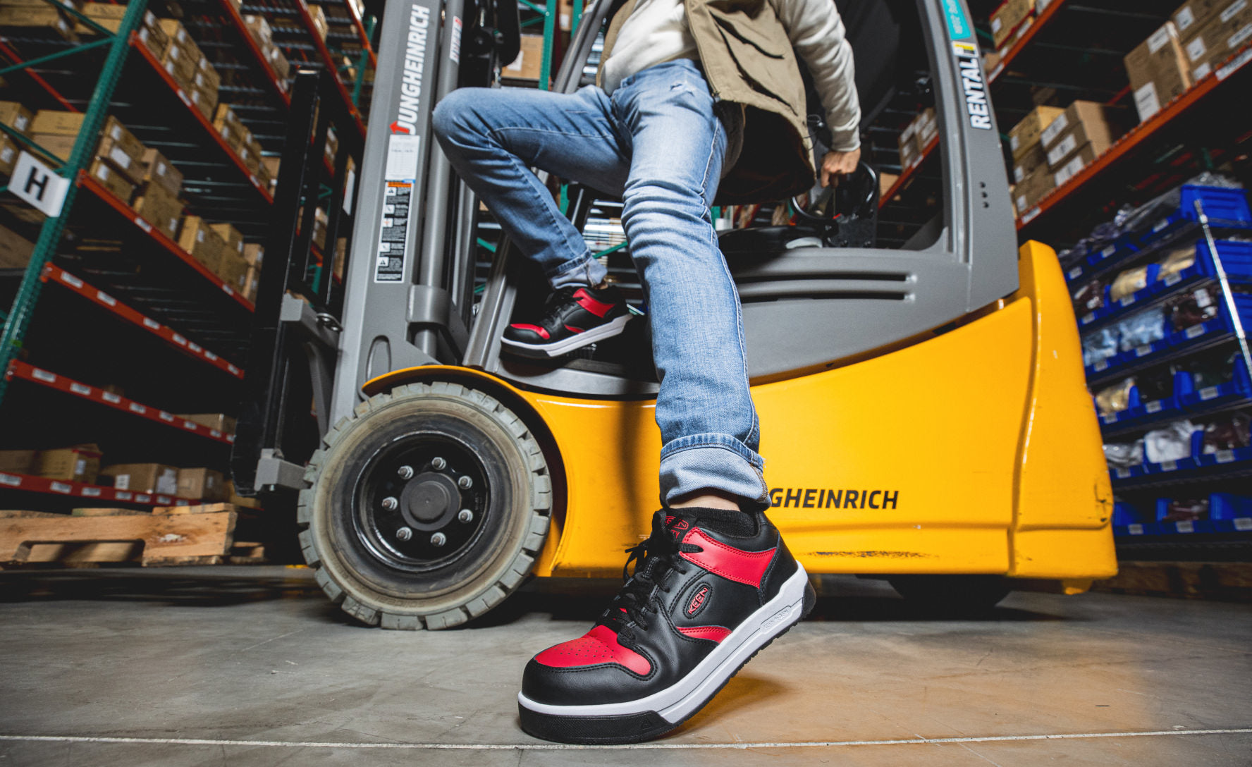 Men's Overton Work Shoe (Carbon Toe) | Star White/Black - Image 8